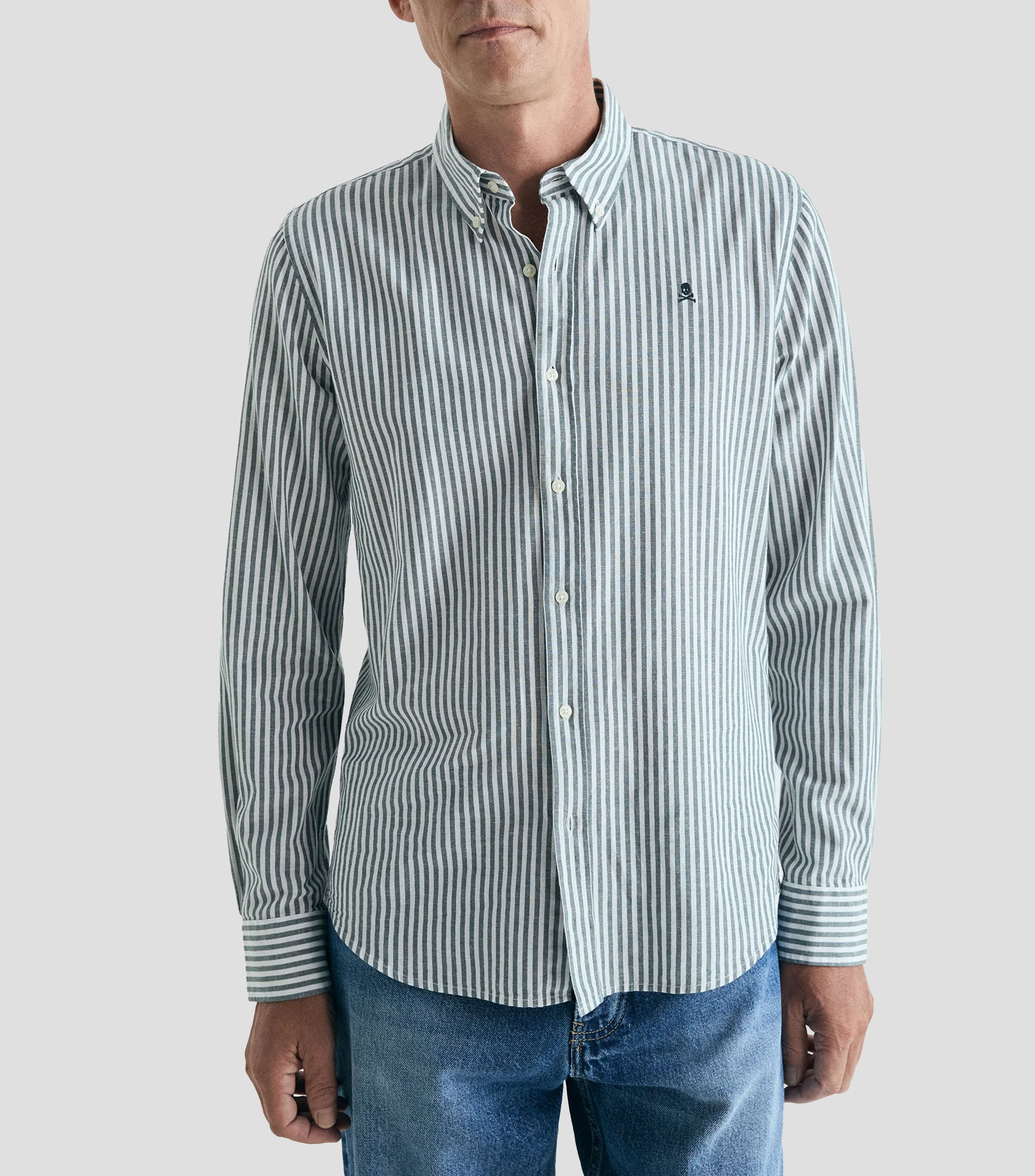 Camisa rayas manga larga Hombre